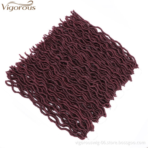 Vigorous Long Crochet Braid Messy Goddess Faux Locs Braid Soft Synthetic Braids for African American Black Women